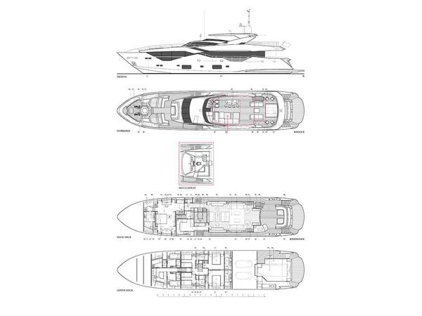 <b>Планы палуб</b>  Sunseeker 116 Yacht Freedom 