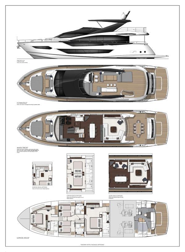  Sunseeker 88 Yacht Miss Leeloo  <b>General arrangement</b>