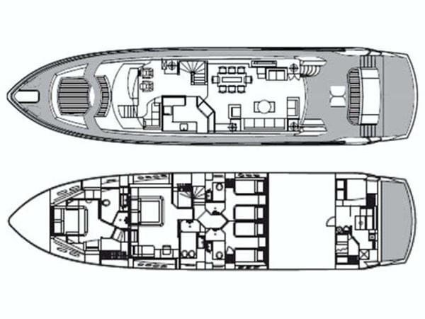 <b>Планы палуб</b>  Sunseeker 88 Yacht Eximius 